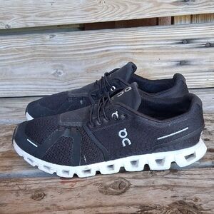 On Running Men's Black Athletic Sneakers with White Sole